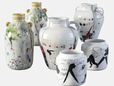 Set of vases by Daphne Christoforou 3D model