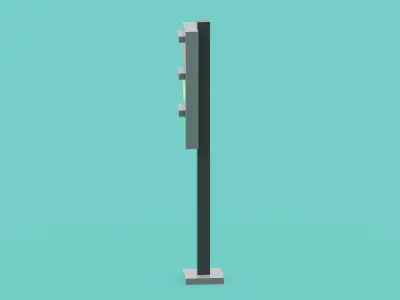 Voxel Traffic Light Low-poly 3D model