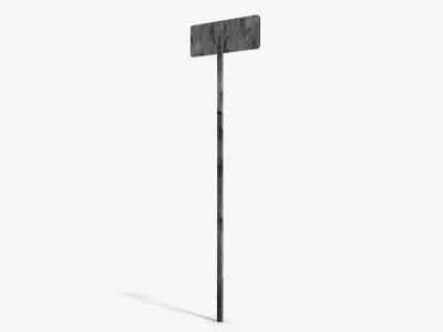 Damaged School Sign Low-poly 3D model
