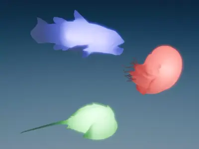 Indirect lighting of living fossils 3D model