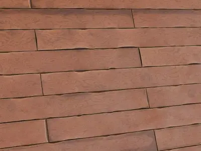 Rustic Stylized Curved Wood Planks PBR Seamless Texture