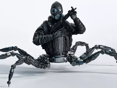 robotic crab special force solider 3D model