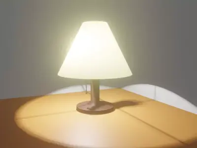 Bedside Lamp - Lampshade - Abajur Low-poly 3D model