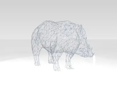 Wildboar Wireframe 3D model