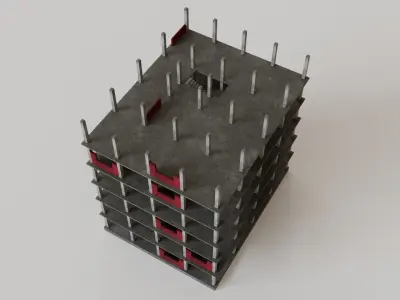 Under construction Building Low poly  3D model