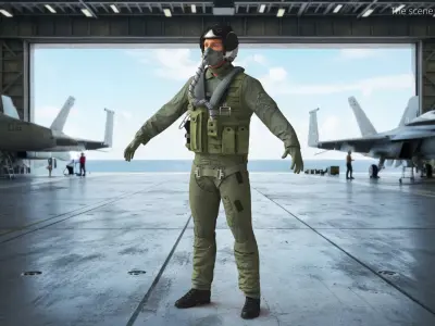  Military Pilot Flight Suit with Helmet Green 