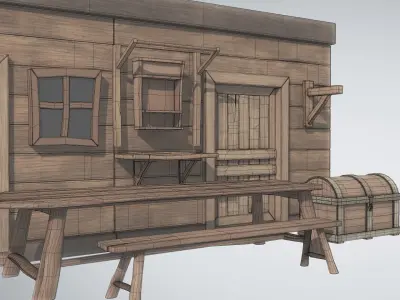 Stylized Wooden Prop Model 3D model