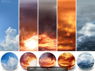 35 Skies - Panoramas 360 degree 3D Model Pack