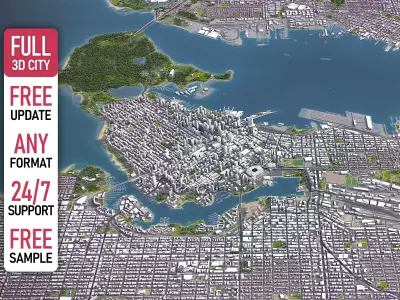  Vancouver - 3D City Model Low-poly 3D model