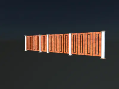 Modern fence 3D model