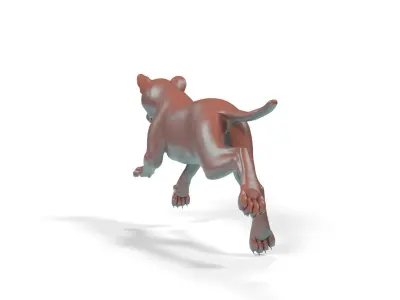  Cheetah Cub Running Pose for 3D Print 