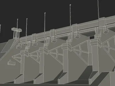 Wivenhoe Dam Low-poly 3D model