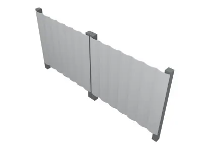 Low Poly Construction Metal Fence v1 001 Low-poly 3D model