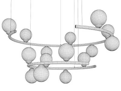 IMERENSE chandelier with balls hanging from it Low-poly 3D model