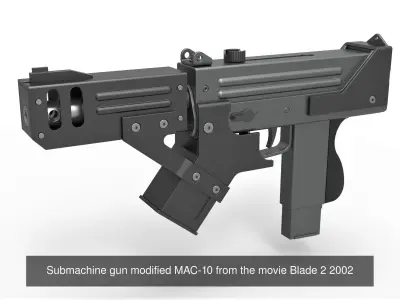 Submachine modified guns from the movie Blade and Blad 2 3D Model Pack
