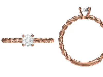 Light Weight Wedding Engagement Women Ring STL JCD Details 3D print model