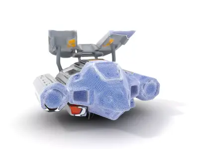 Stealth Spaceship model pack Low-poly 3D model