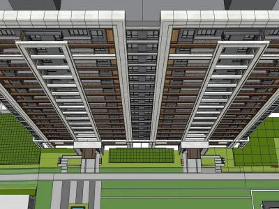 modern highrise building town house 3D model