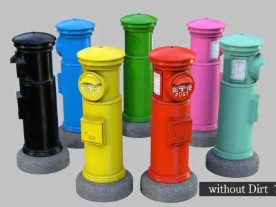 JAPANESE OLD POSTBOX 3D model