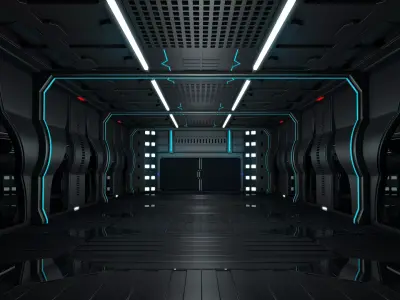 Sci Fi Corridor Interior 3D model 3