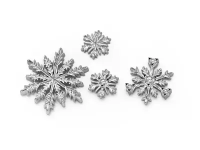 141212 D Snowflakes details  3D print model
