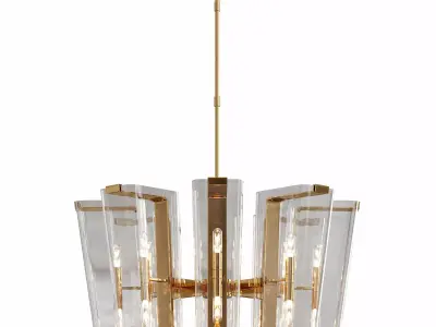Antique Brass Alpine Chandelier by luxdeco 3D model