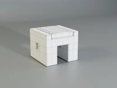 Concrete Bench - Type 3A short 3D model