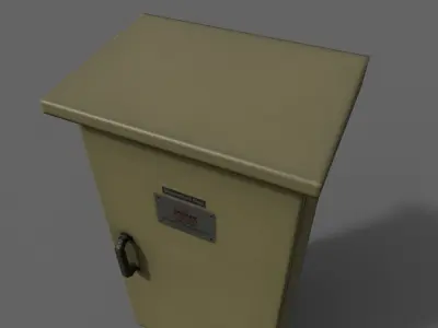 PBR Electric Box Brown V5 Low-poly 3D model