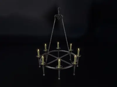 Medieval Chandelier 01 Low-poly 3D model