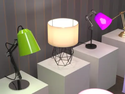 12 home lamps set 3D model