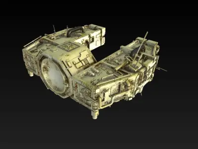 Space Freighter with Fighter Escort 3D model