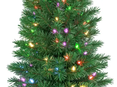 Christmas Tree 6 feet with Multicolor Lights 3D model