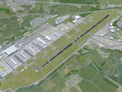 London Stansted Airport 12km Low-poly 3D model
