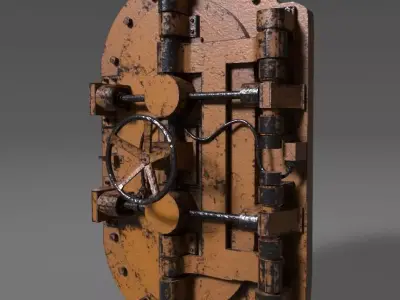 Painted Industrial Door  3D model purchase