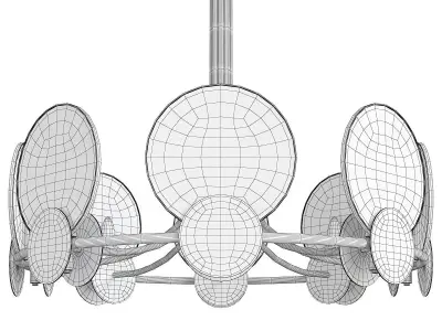 RACHEL chandelier in brass and marble Low-poly 3D model