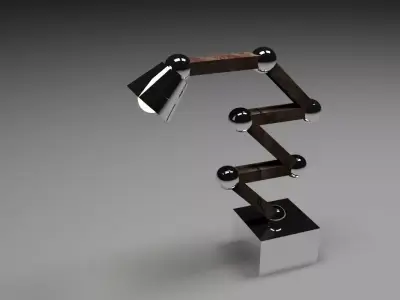 Lamp Wood Metal 3D  Low-poly 3D model