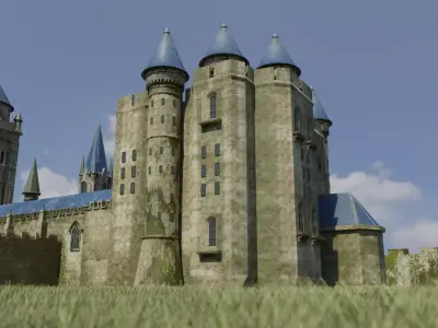 Fantasy Medieval Castle Fortress Low-poly 3D model
