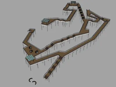 wooden bridges 3d model 3D model