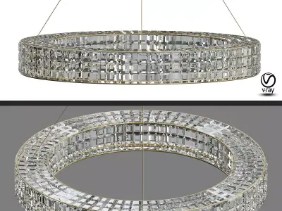 Crystal Halo Chandelier Restoration Hardware 3D model