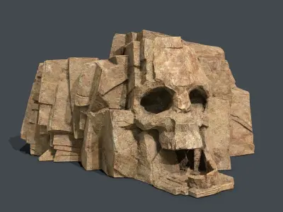 Skull Rock Low-poly 3D model 16