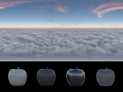 Realistic HDRI 18pcs 12k Sky Cloud Low-poly 3D model