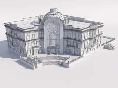 Classical public building 3D model