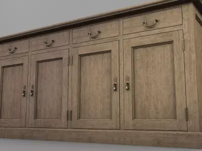 Old storage Cabinet Low-poly 3D model