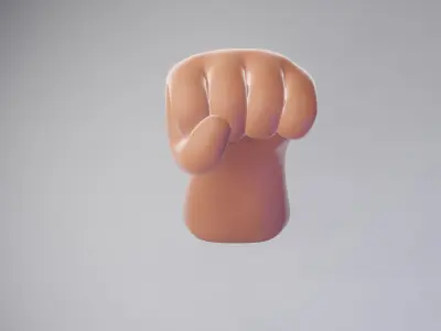  Cartoon Human Hand 3D Model 