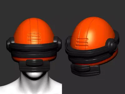helmet high poly sculpt 3d printable ver 7 3D model 3D model