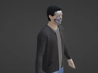 Cyber Character- Robot Man Low-poly 3D model order