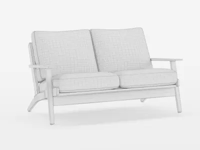 Two-seat sofa Low-poly 3D model