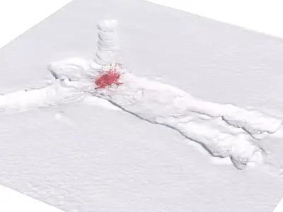 Trace of a human body in the snow 3D model