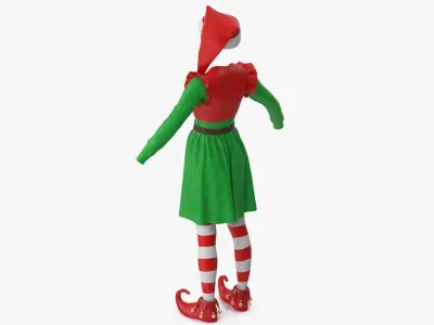  Christmas Elf Costume with Bells Female 