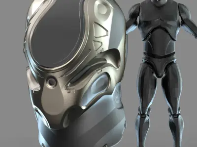 IMM 20 Scifi Helmets KitBash with Uvs - Plus LP HP 3D model